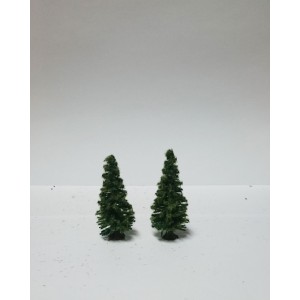 2 SAPINS FLOQUES 7 CM